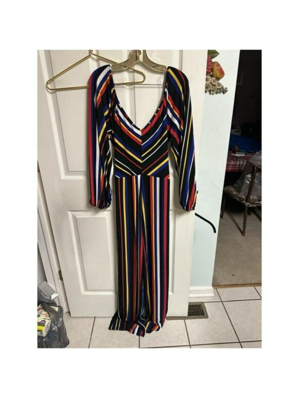 Curvy Girl Ashley Stewart Plus Women Sz 2X Rainbow Striped New Jumpsuit Bodycon - Picture 9 of 9